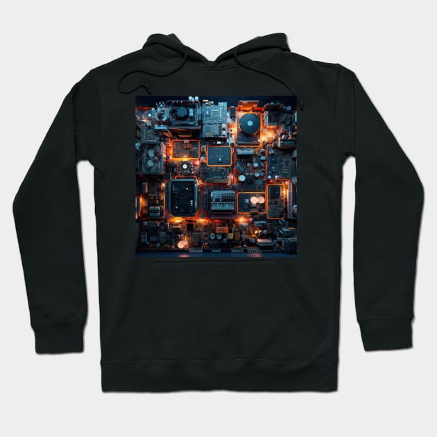 Cyber Circuit Cityscape Hoodie by star trek fanart and more